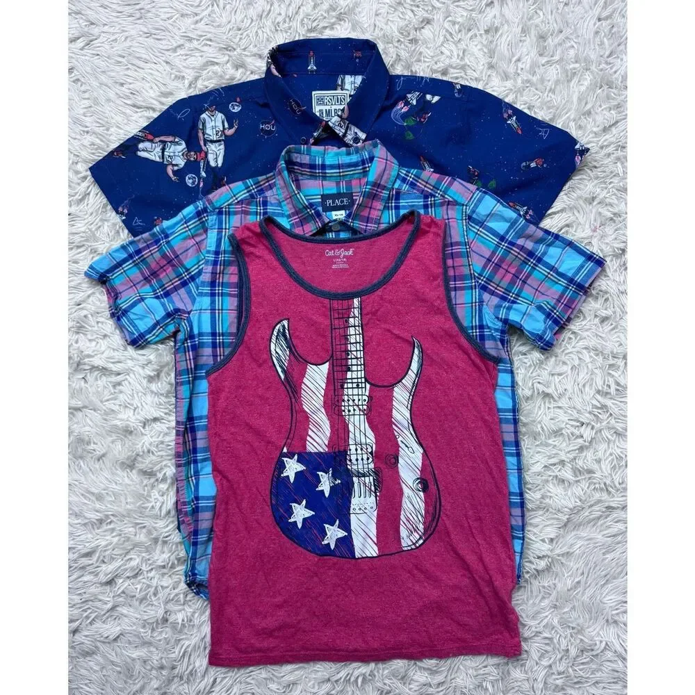 3 piece boys summer top bundle size 12-14 by Cat & Jack, The Children’s Place &